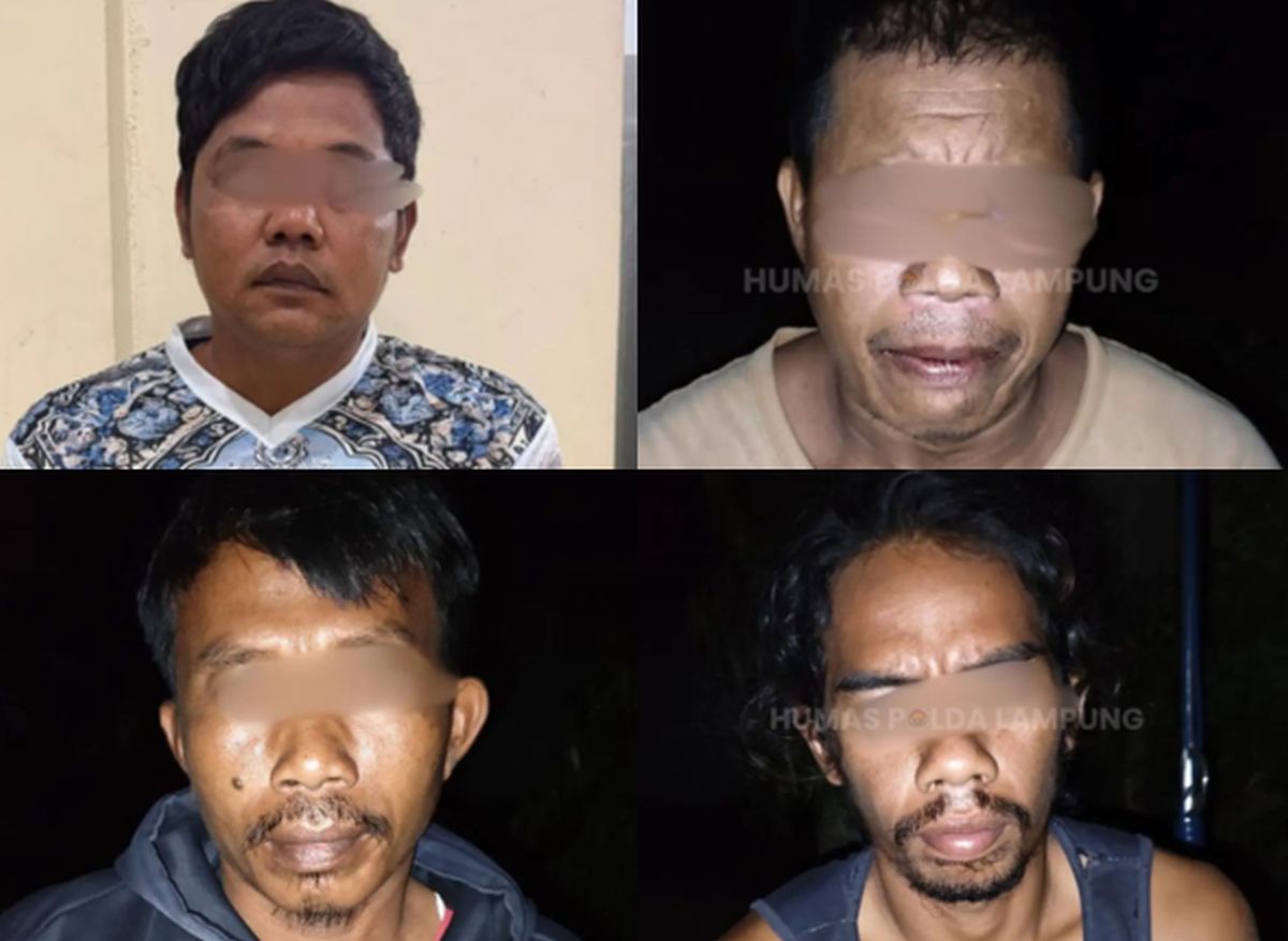 4 Pembunuh Tapir Langka di Lampung Ditangkap, Ini Tampangnya